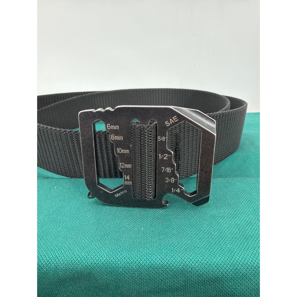 Bison Designs Kooltool Belt Mens Large Black Nylon Multitool Buckle Made in USA